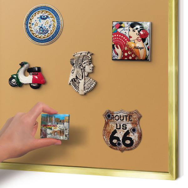 Tablero para imanes decorativo con marco dorado Naranja apagado