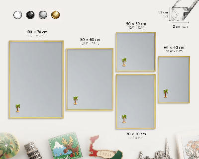 Pizarra magnética de pared en color oro Gris claro