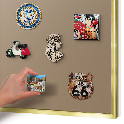 Tablero para imanes decorativo con marco dorado Marrón neutro