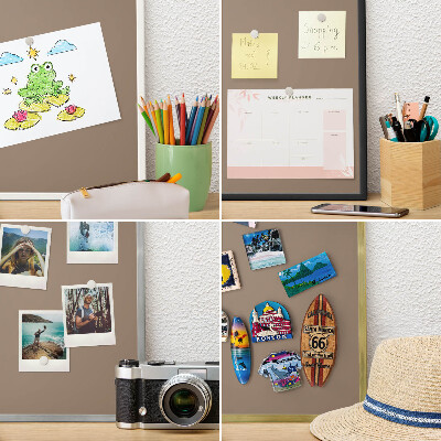 Tablero para imanes decorativo con marco dorado Marrón neutro