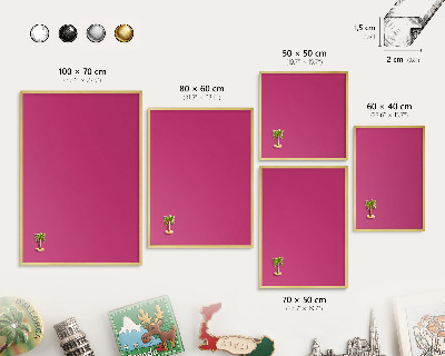 Pizarra magnética de pared en color oro Rosa intenso