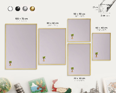 Pizarra magnética de pared en color oro Lila claro