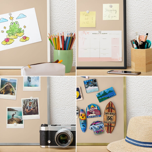 Tablero para imanes decorativo con marco dorado Naranja beige