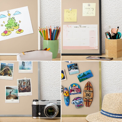 Tablero para imanes decorativo con marco dorado Naranja beige