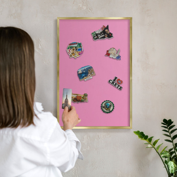 Pizarra magnética de pared en color oro Rosa frío