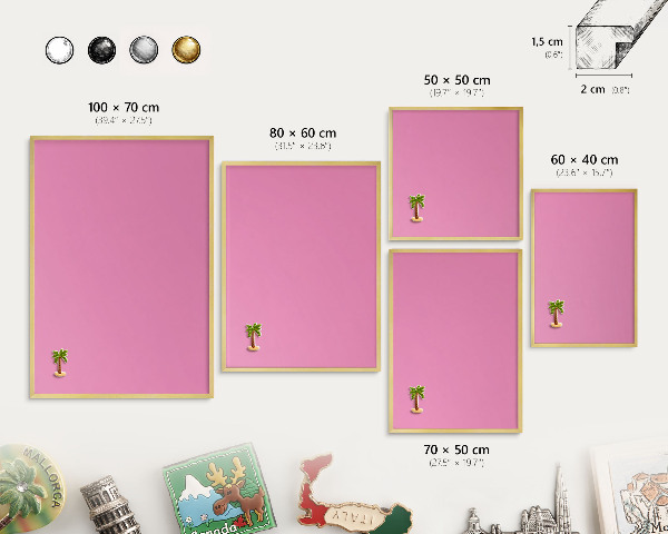 Pizarra magnética de pared en color oro Rosa frío