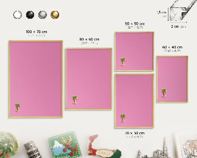 Pizarra magnética de pared en color oro Rosa frío