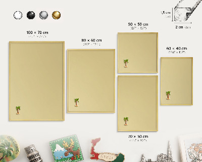 Pizarra magnética de pared en color oro Amarillo beige