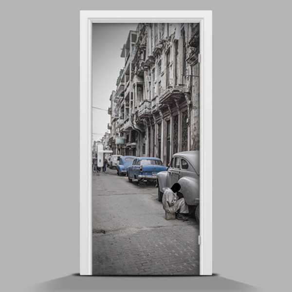 Vinilo para puerta de interior autoadhesivo La década de 1950