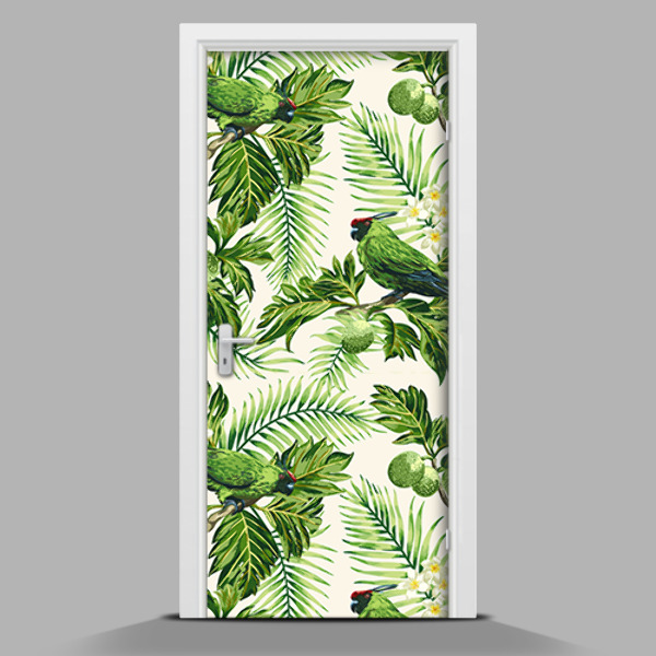 Papel adhesivo para puerta Flores tropicales