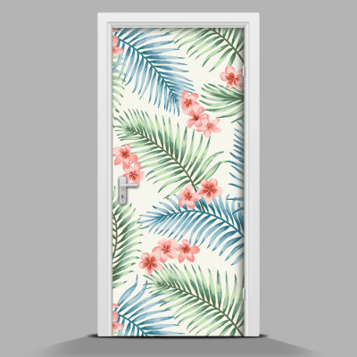 Papel adhesivo para puerta Patrón hawaiano