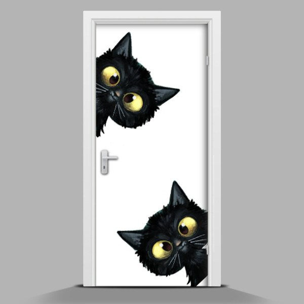 Papel para forrar puerta Dos gatos