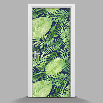 Papel para forrar puerta Hojas tropicales