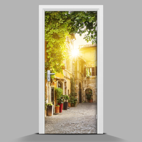 Vinilo para puerta de interior autoadhesivo Una hermosa calle