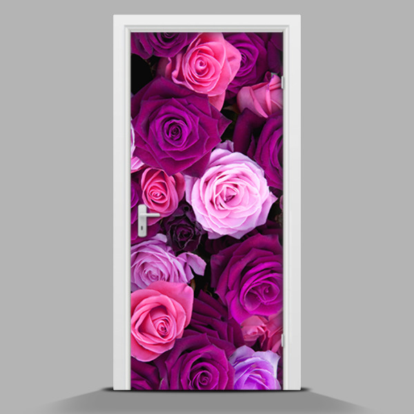 Papel para forrar puerta Rosas moradas