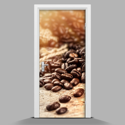 Papel adhesivo para puerta Granos de café
