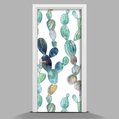 Papel adhesivo para puerta Patrón de cactus