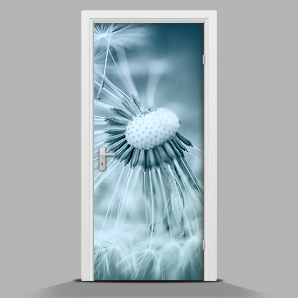 Papel para forrar puerta Diente de león azul