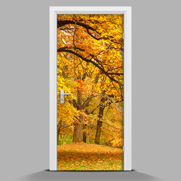 Vinilo para puerta de interior autoadhesivo Paisaje de otoño