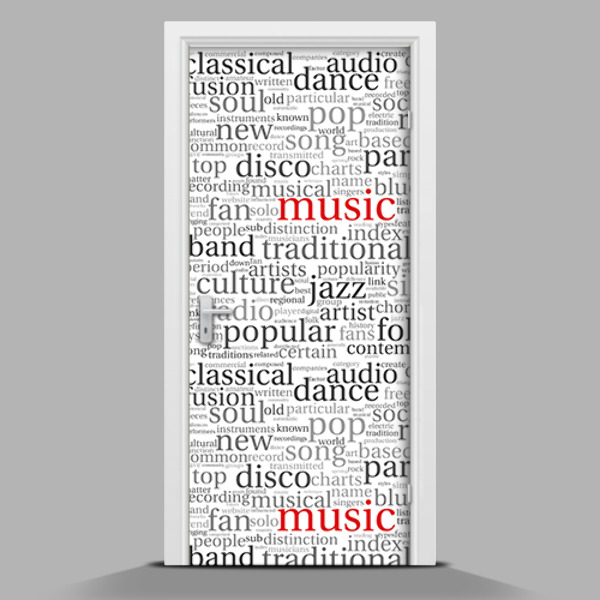 Vinilo para forrar puerta Tipografía