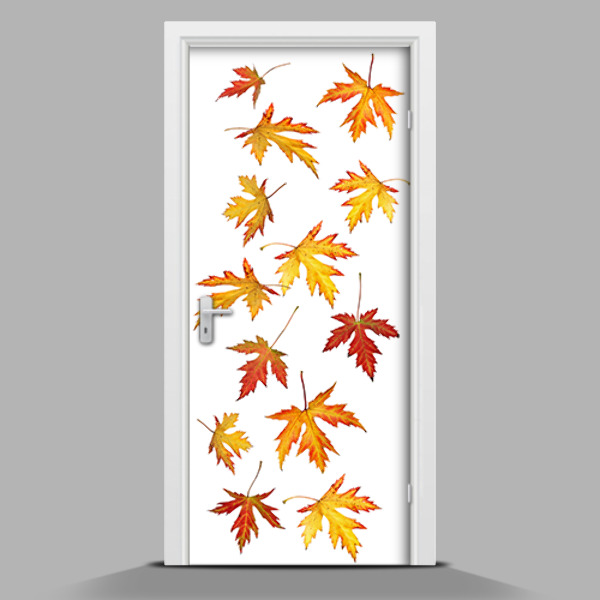 Papel adhesivo para puerta Hojas de otoño