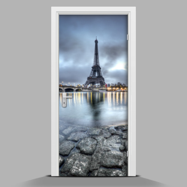 Papel para forrar puerta La Torre Eiffel al amanecer