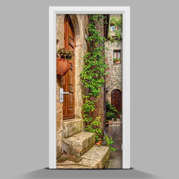 Papel para forrar puerta Una encantadora casa de vecindad