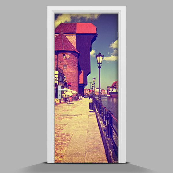 Papel adhesivo para puerta Gdansk en verano