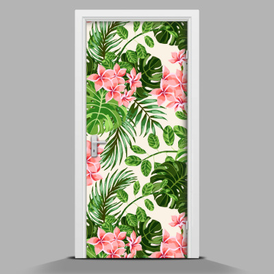 Papel para forrar puerta Delicadas flores rosas