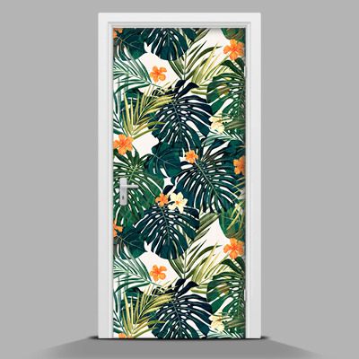 Papel para forrar puerta Patrón tropical