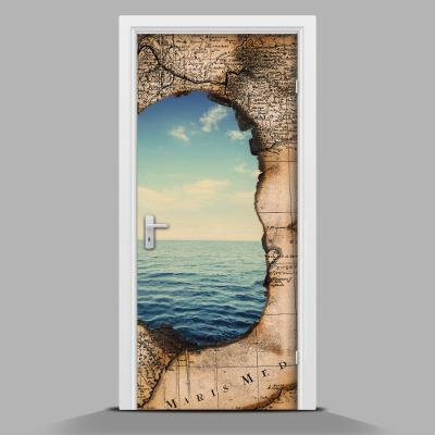 Papel adhesivo para puerta Vista al mar