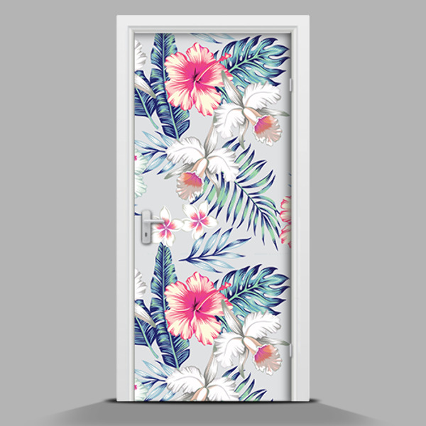 Papel adhesivo para puerta Flores pastel