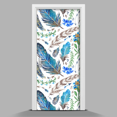 Papel para forrar puerta Plumas de colores