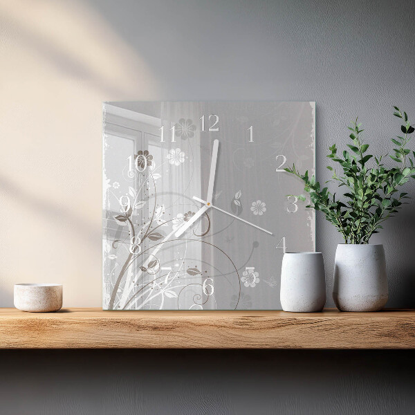 Reloj cuadrado Flores