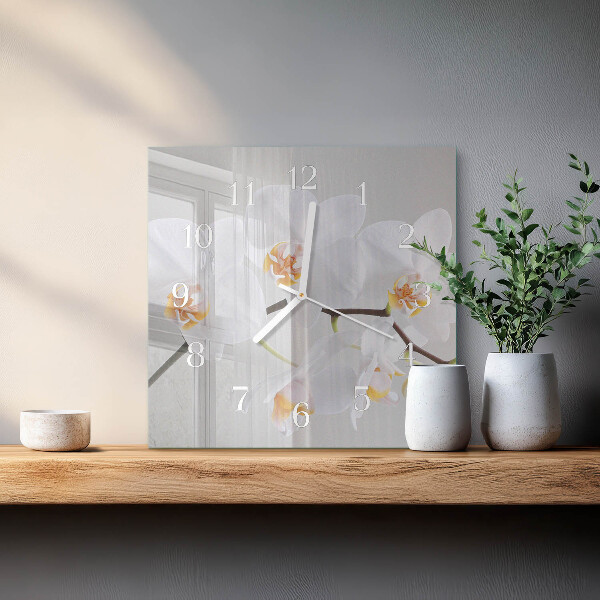 Reloj cuadrado Orquídea