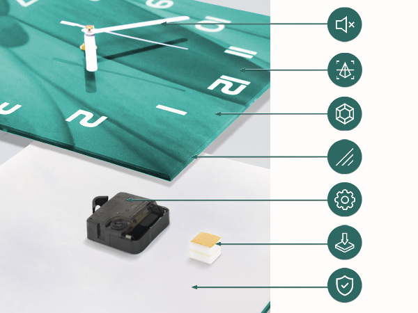 Reloj cuadrado Orquídea