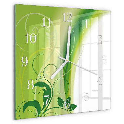 Reloj cuadrado Patrón de flores