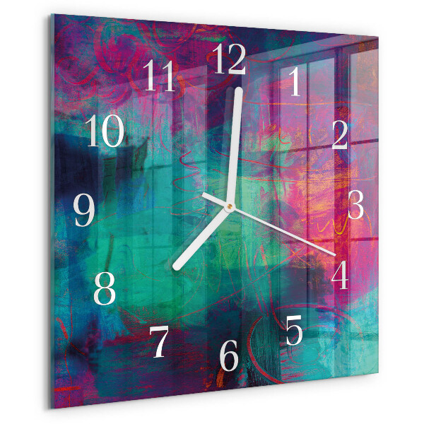 Reloj cuadrado Pintura colorida