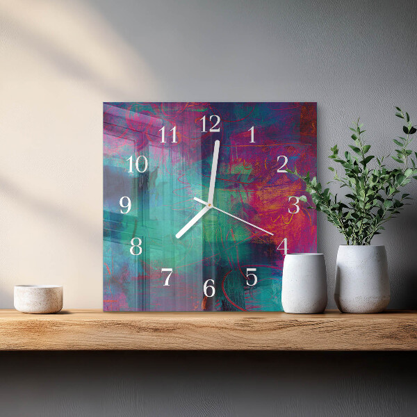 Reloj cuadrado Pintura colorida