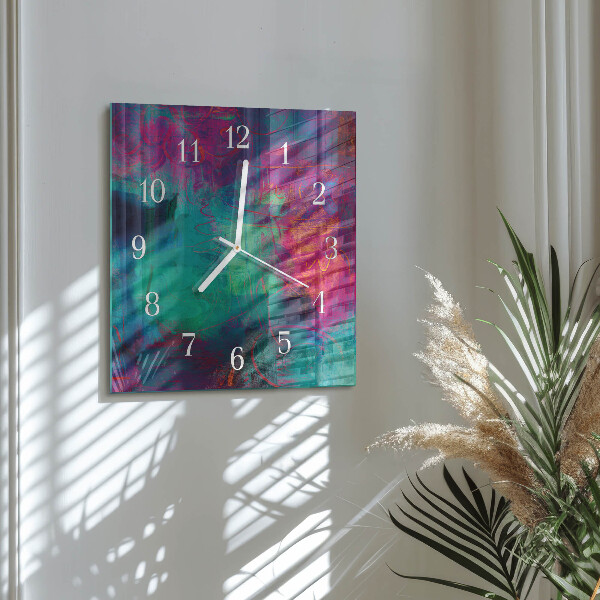 Reloj cuadrado Pintura colorida