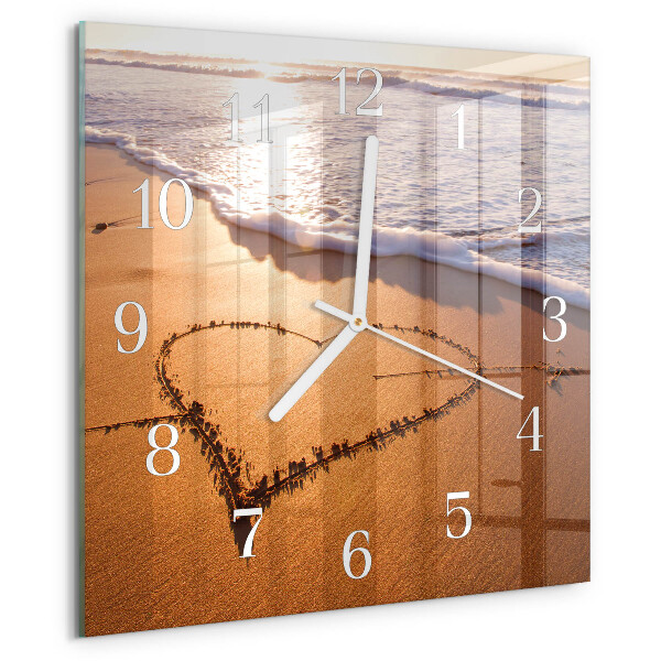 Reloj cuadrado Corazón de la playa