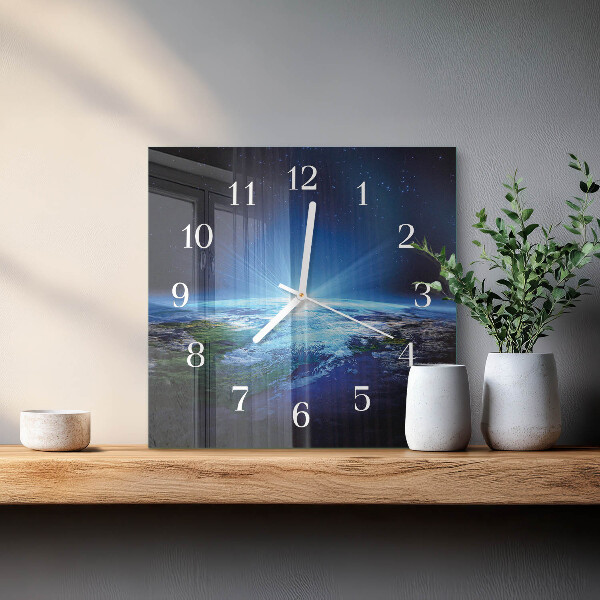Reloj cuadrado El universo de la Tierra