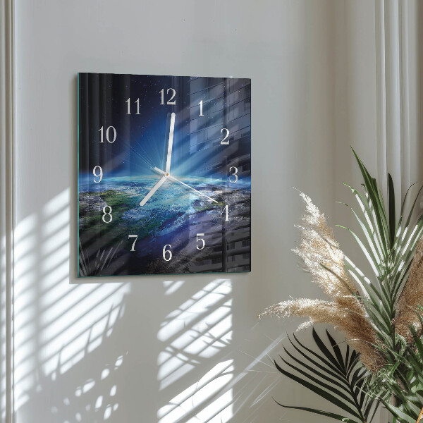 Reloj cuadrado El universo de la Tierra