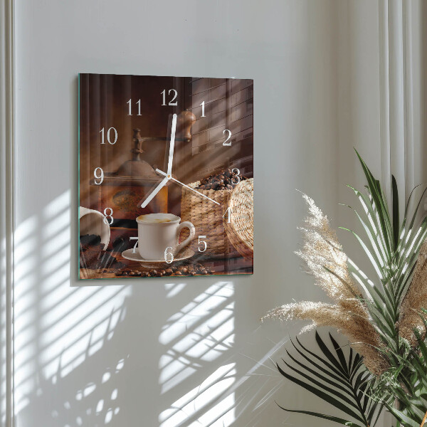 Reloj cuadrado Taza de café