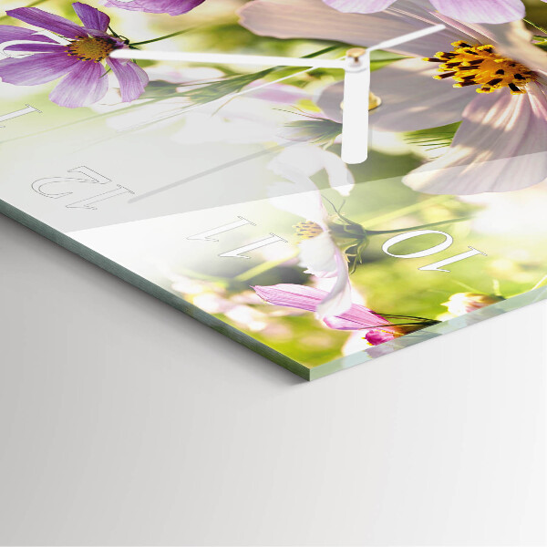 Reloj cuadrado Flores de cosmos