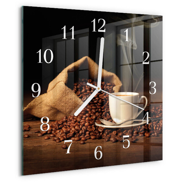 Reloj cuadrado Granos de café