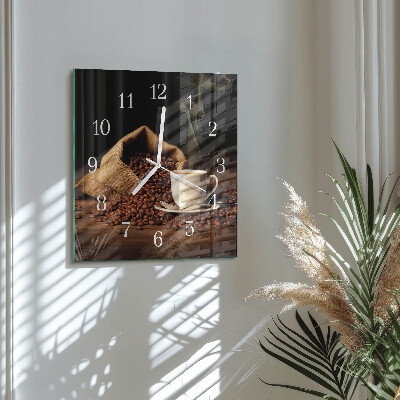 Reloj cuadrado Granos de café