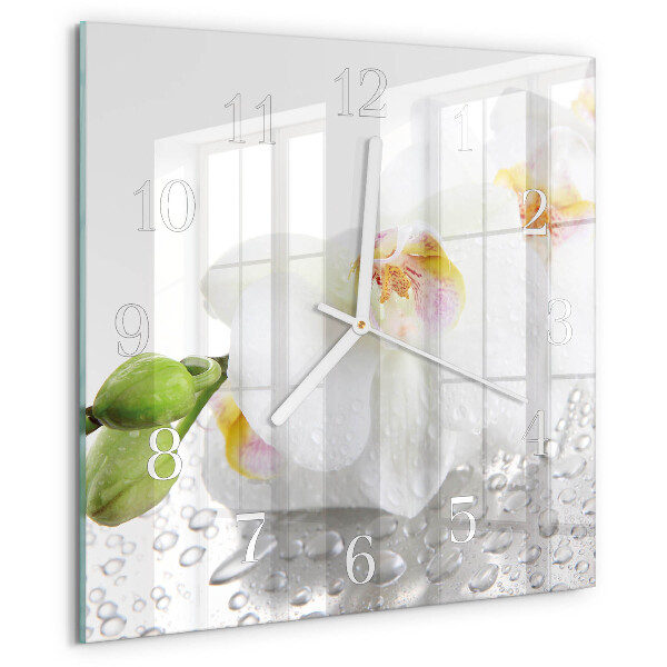 Reloj cuadrado Orquídea