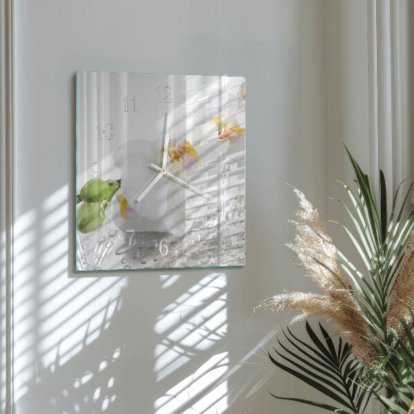 Reloj cuadrado Orquídea