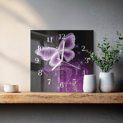 Reloj cuadrado Mariposa